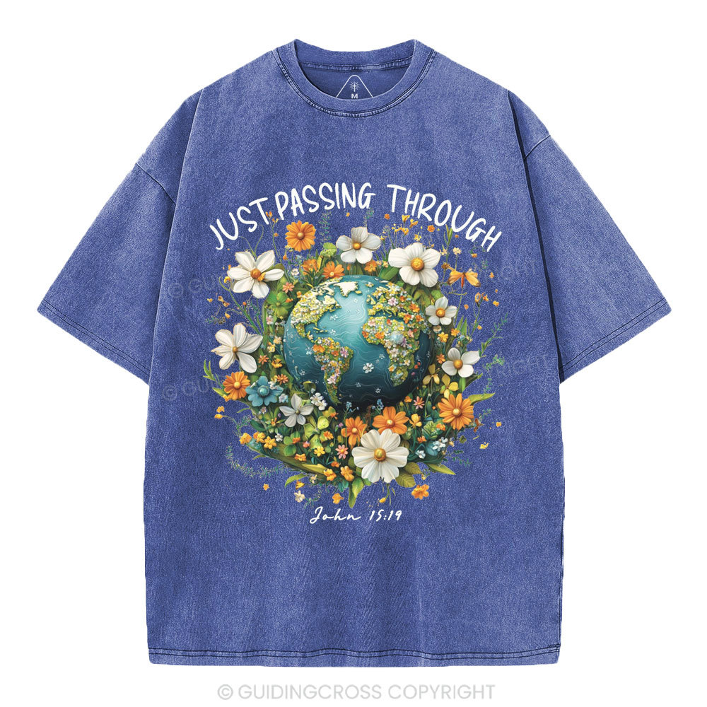 Just Passing Through Christian Washed T-Shirt