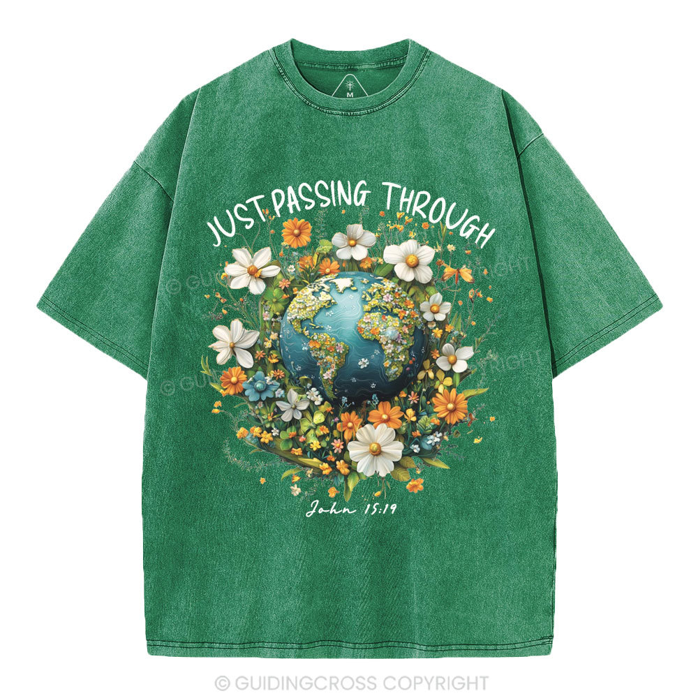 Just Passing Through Christian Washed T-Shirt