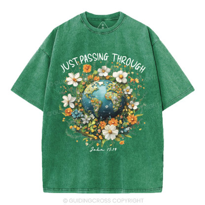Just Passing Through Christian Washed T-Shirt