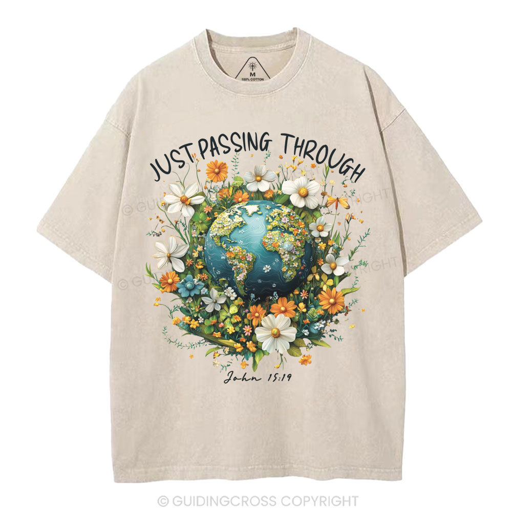 Just Passing Through Christian Washed T-Shirt