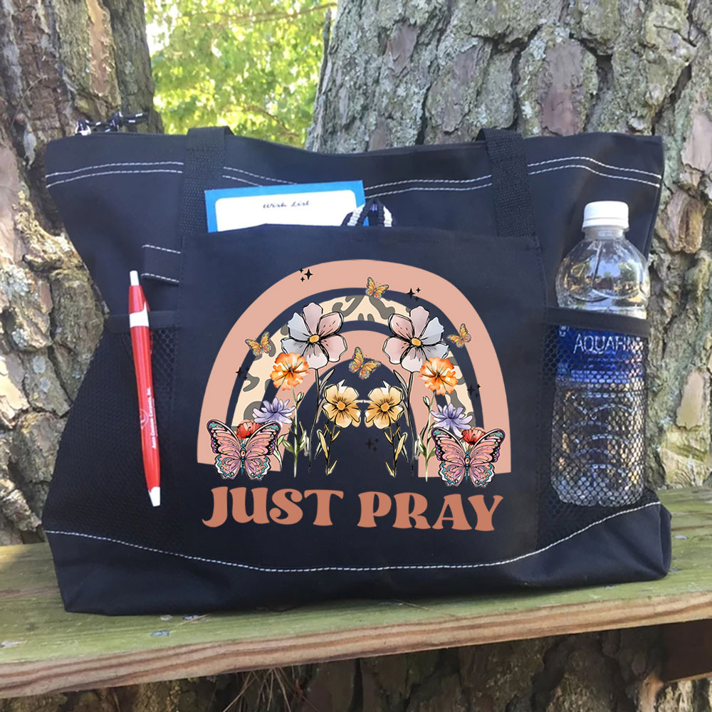 Just Pray Christian Tote Bag