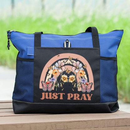 Just Pray Christian Tote Bag