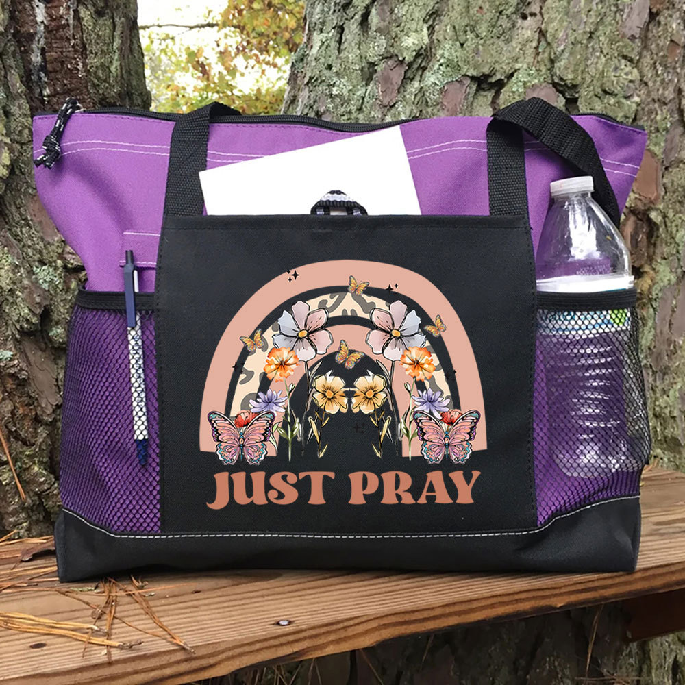 Just Pray Christian Tote Bag