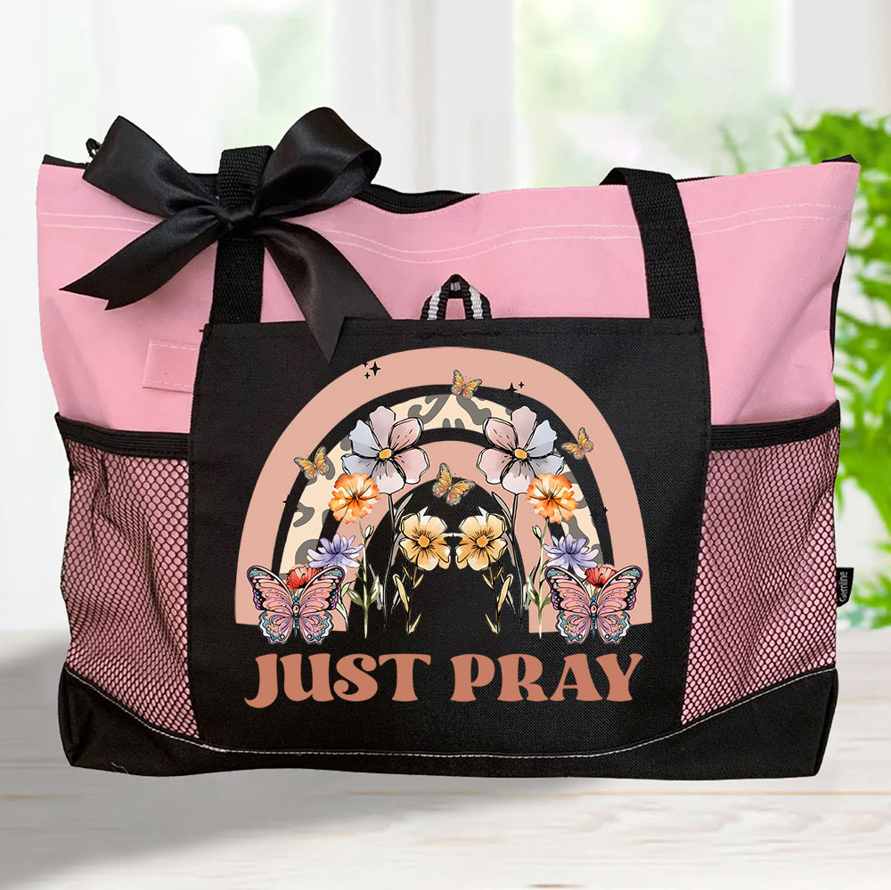 Just Pray Christian Tote Bag