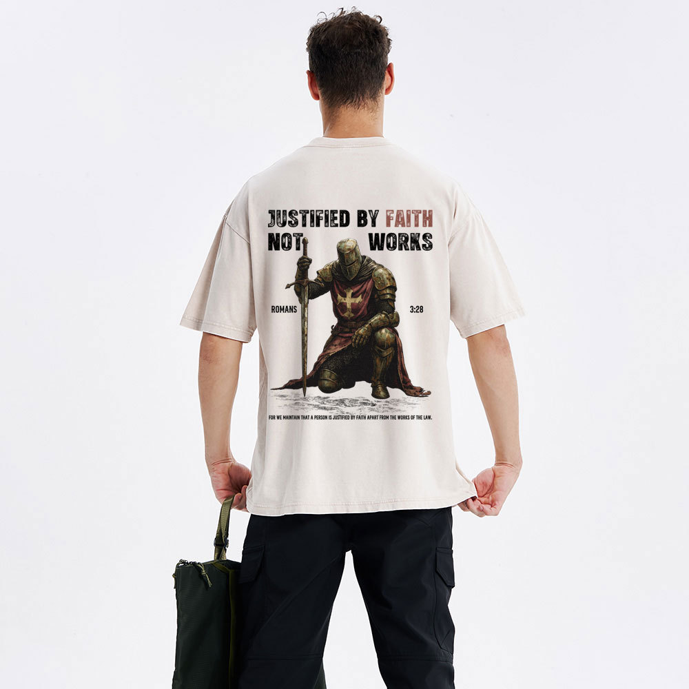 Justified By Faith Christian Washed T-Shirt