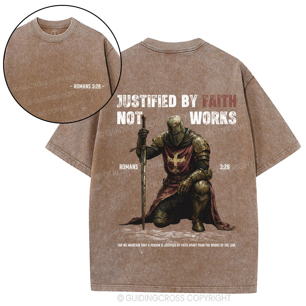 Justified By Faith Christian Washed T-Shirt