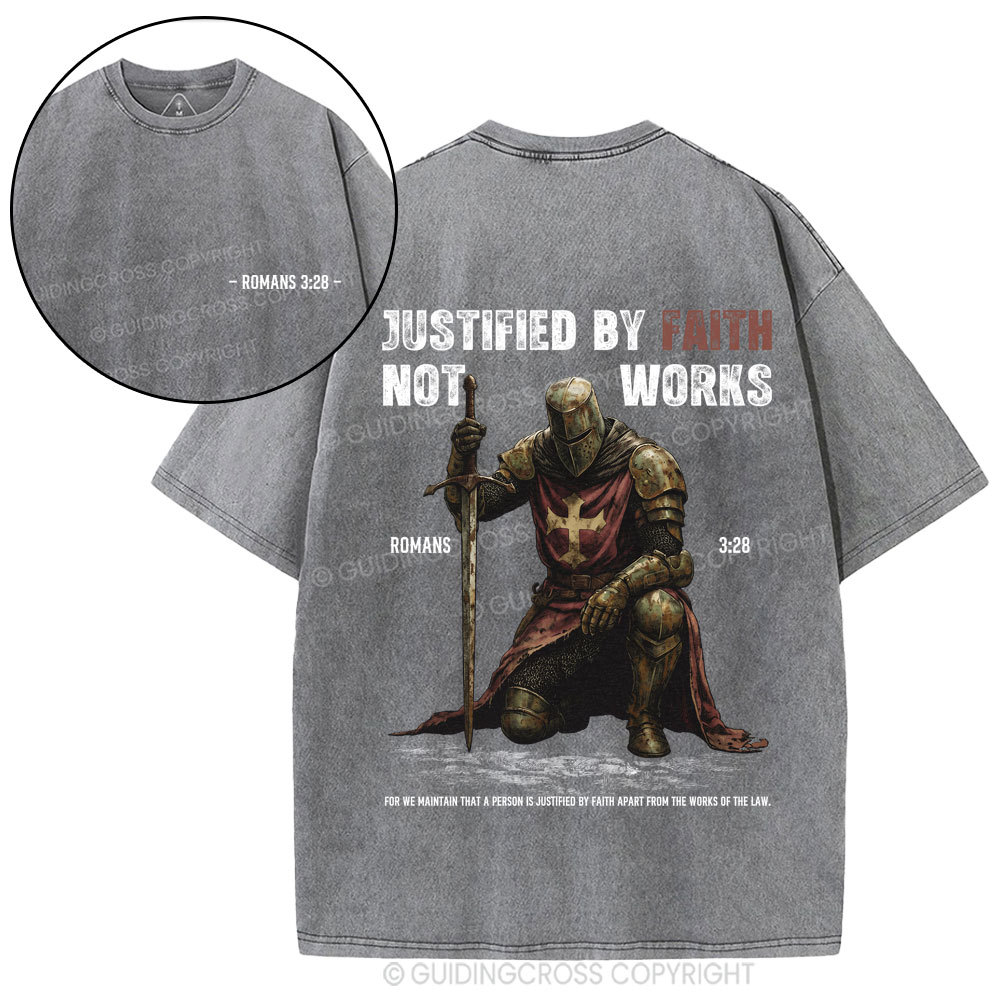Justified By Faith Christian Washed T-Shirt