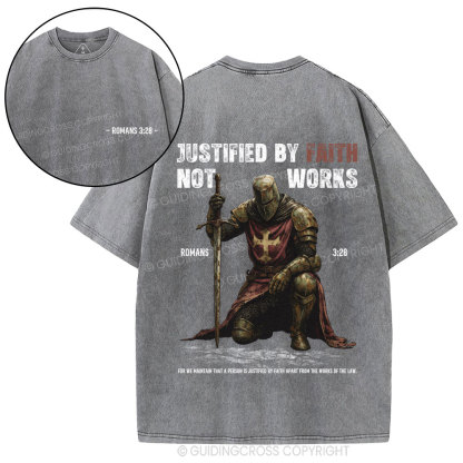 Justified By Faith Christian Washed T-Shirt