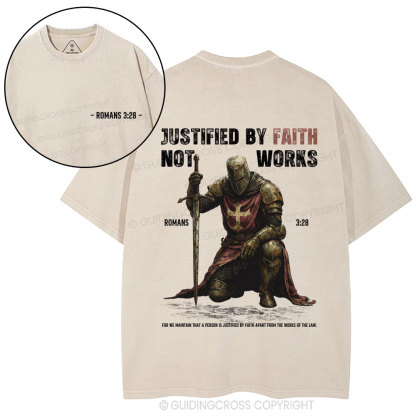 Justified By Faith Christian Washed T-Shirt