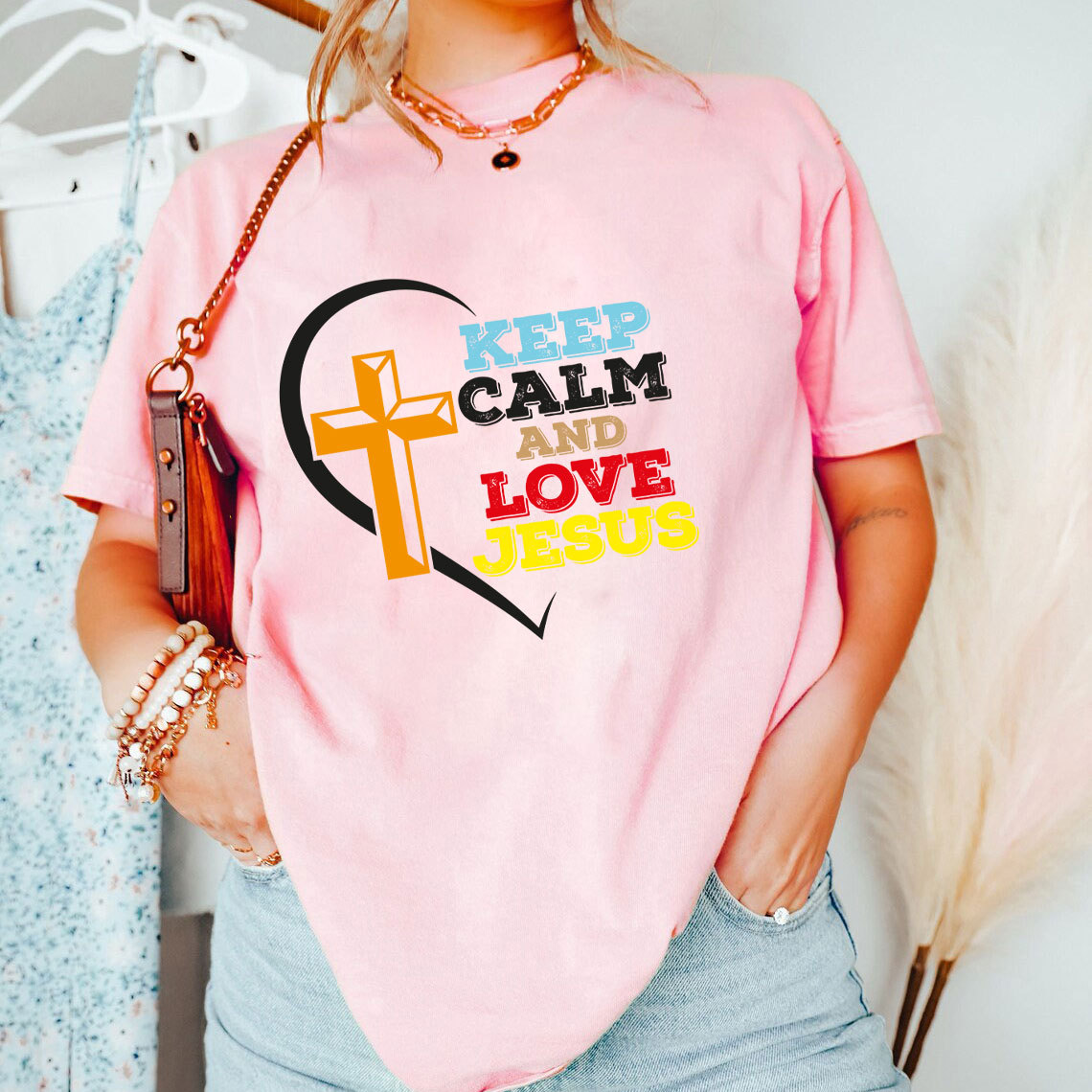 Keep Calm And Love Jesus Christian T-Shirt