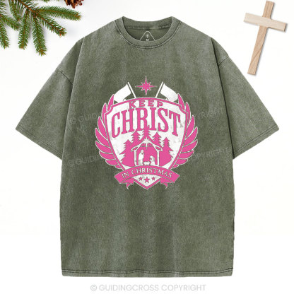 Keep Christ In Christmas Christian Washed T-Shirt
