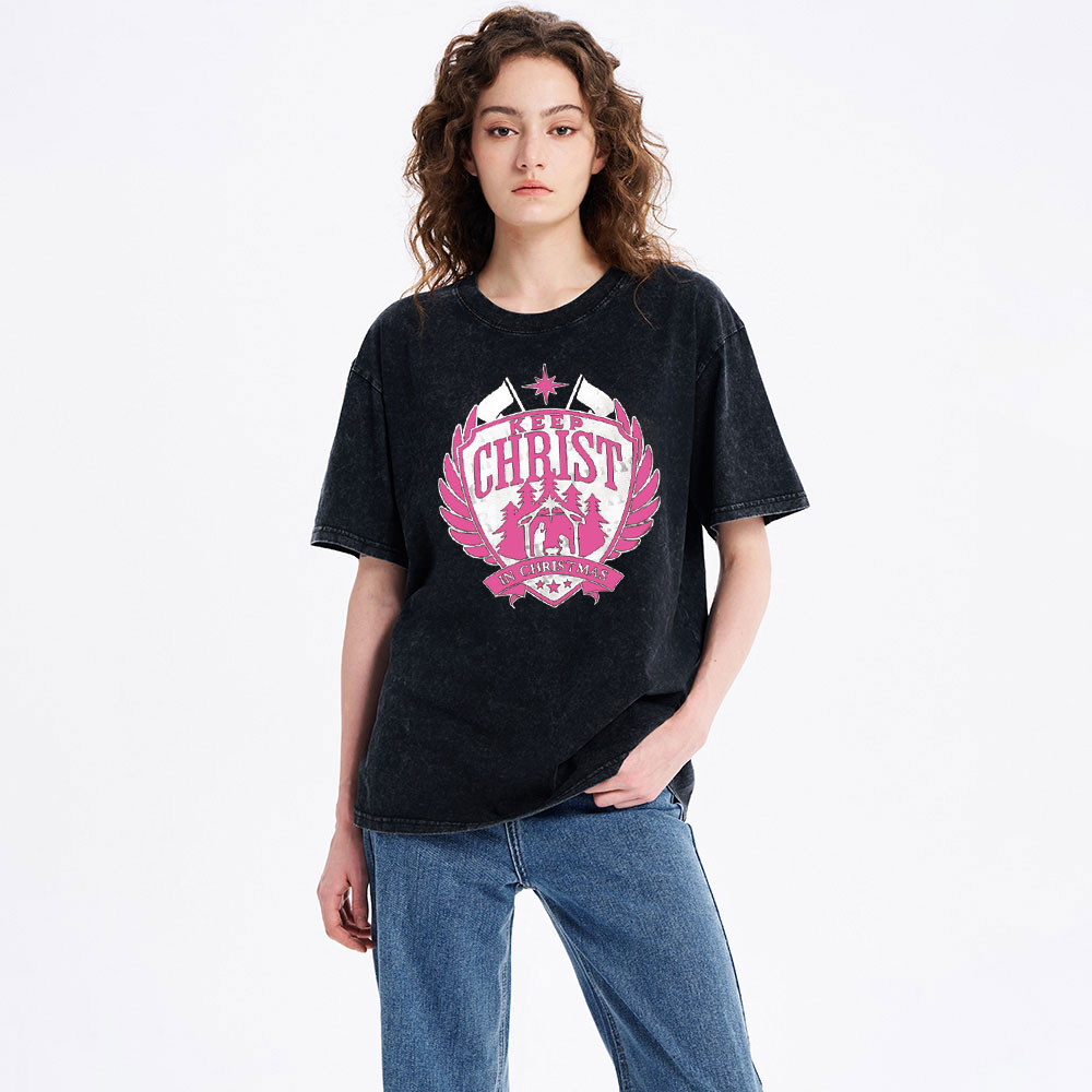 Keep Christ In Christmas Christian Washed T-Shirt