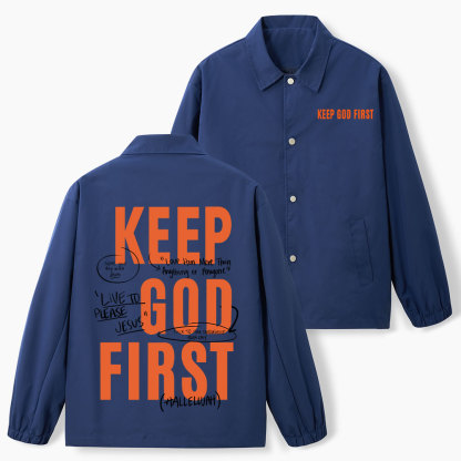 Keep God First Christian Coach Jacket