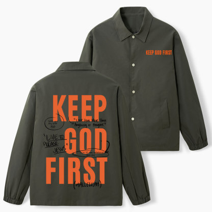 Keep God First Christian Coach Jacket