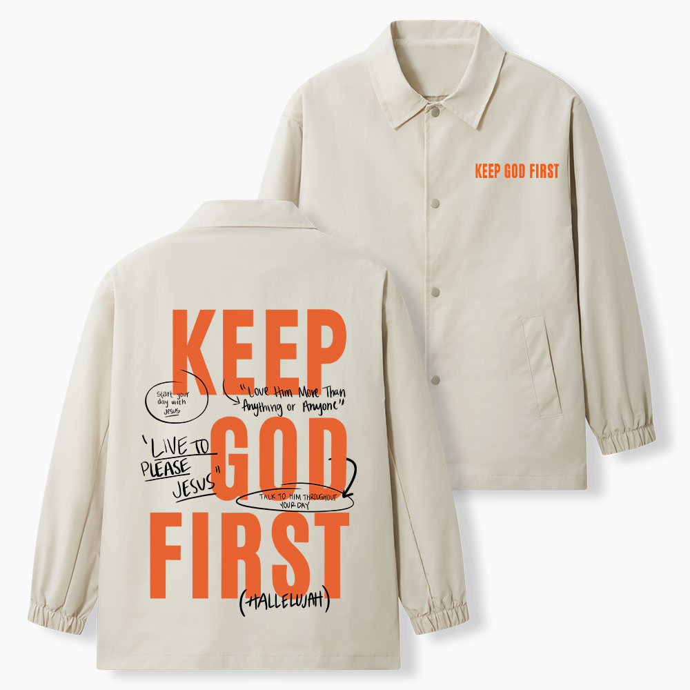 Keep God First Christian Coach Jacket