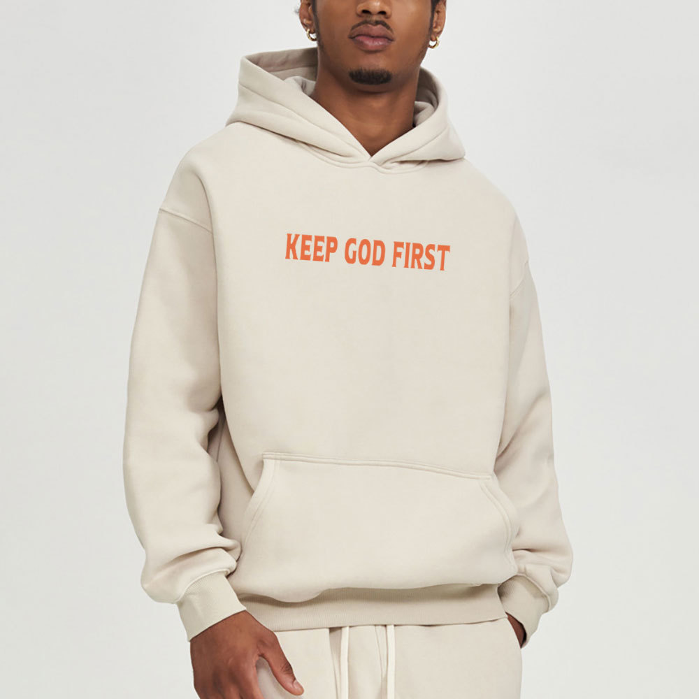Keep God First Christian Fleece Hoodie Set