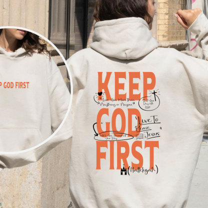 Keep God First Christian Fleece Hoodie Set