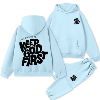 Keep God First Christian Premium Fleece Hoodie Set
