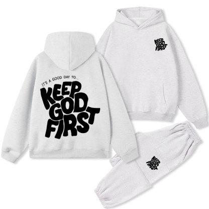 Keep God First Christian Premium Fleece Hoodie Set