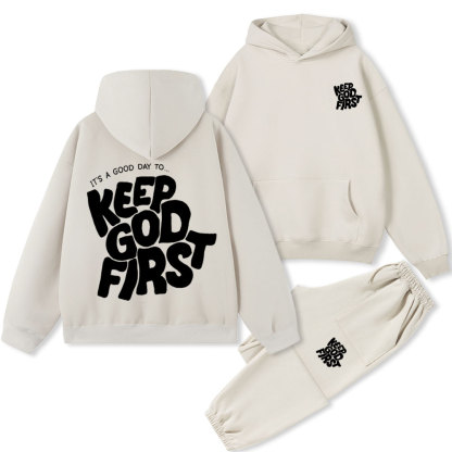 Keep God First Christian Premium Fleece Hoodie Set