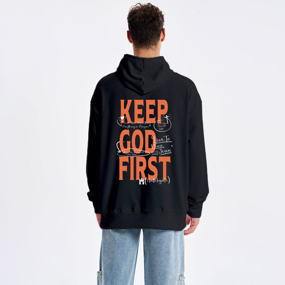 Keep God First Classic Christian Hoodie