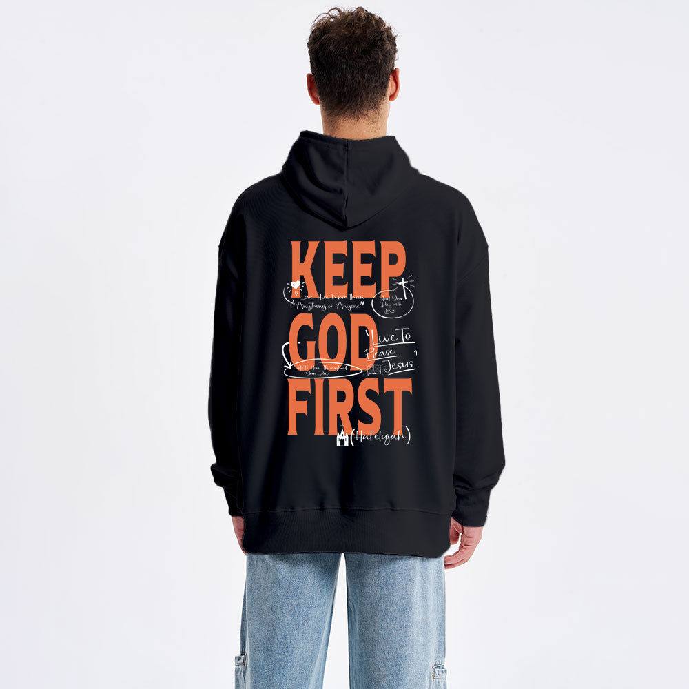 Keep God First Classic Christian Hoodie