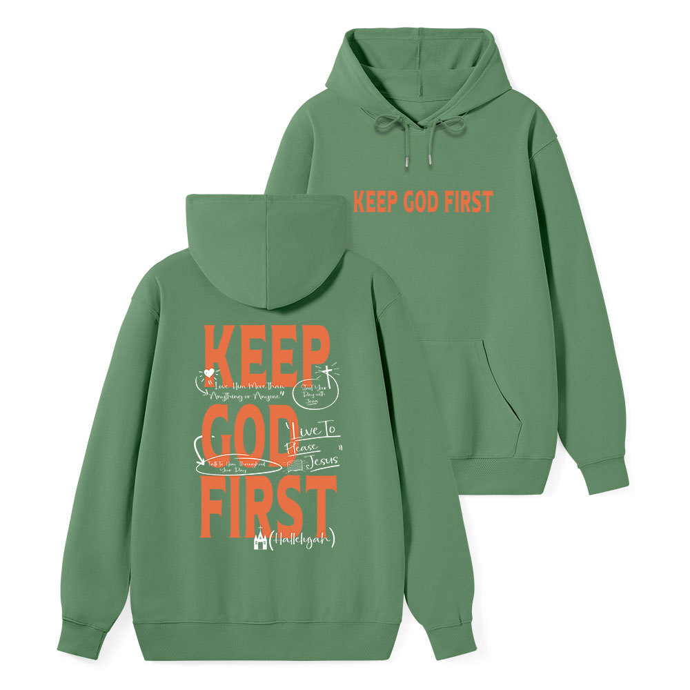 Keep God First Classic Christian Hoodie