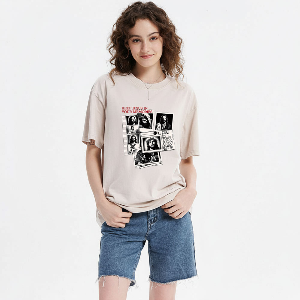 Keep Jesus In Your Memories Christian Washed T-Shirt