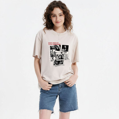 Keep Jesus In Your Memories Christian Washed T-Shirt