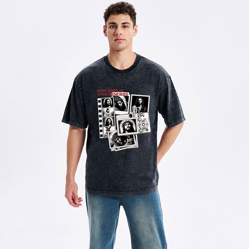 Keep Jesus In Your Memories Christian Washed T-Shirt