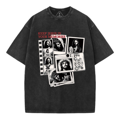 Keep Jesus In Your Memories Christian Washed T-Shirt