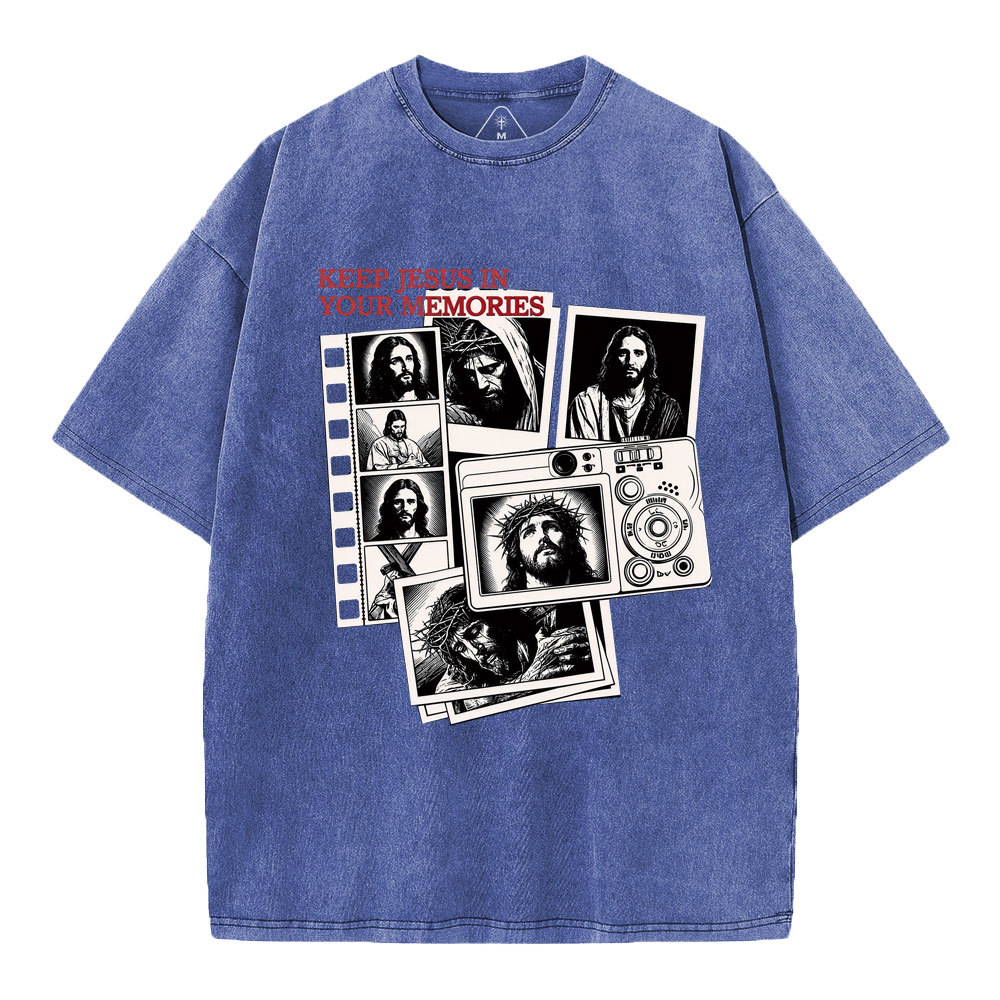 Keep Jesus In Your Memories Christian Washed T-Shirt