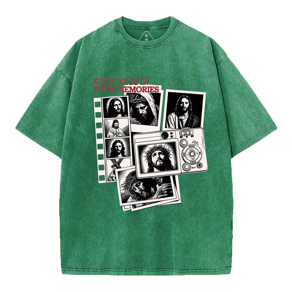 Keep Jesus In Your Memories Christian Washed T-Shirt