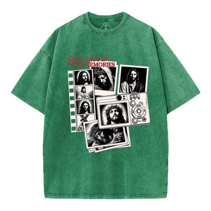 Keep Jesus In Your Memories Christian Washed T-Shirt
