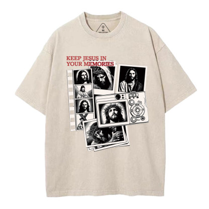 Keep Jesus In Your Memories Christian Washed T-Shirt