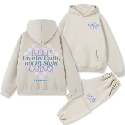 Keep Live By Faith Christian Fleece Hoodie Set