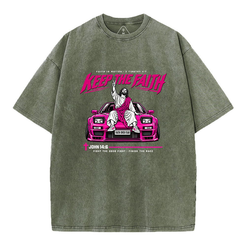 Keep The Faith Christian Washed T-Shirt