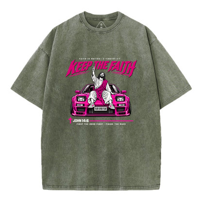 Keep The Faith Christian Washed T-Shirt