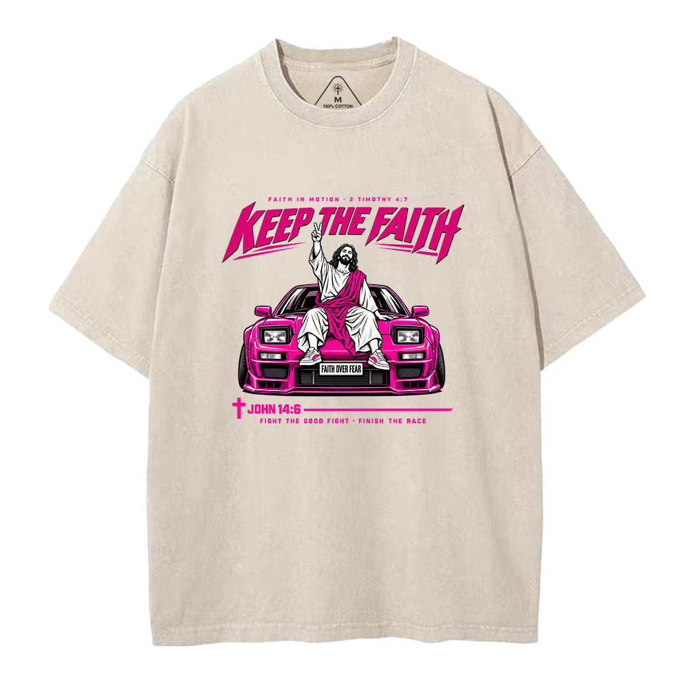 Keep The Faith Christian Washed T-Shirt