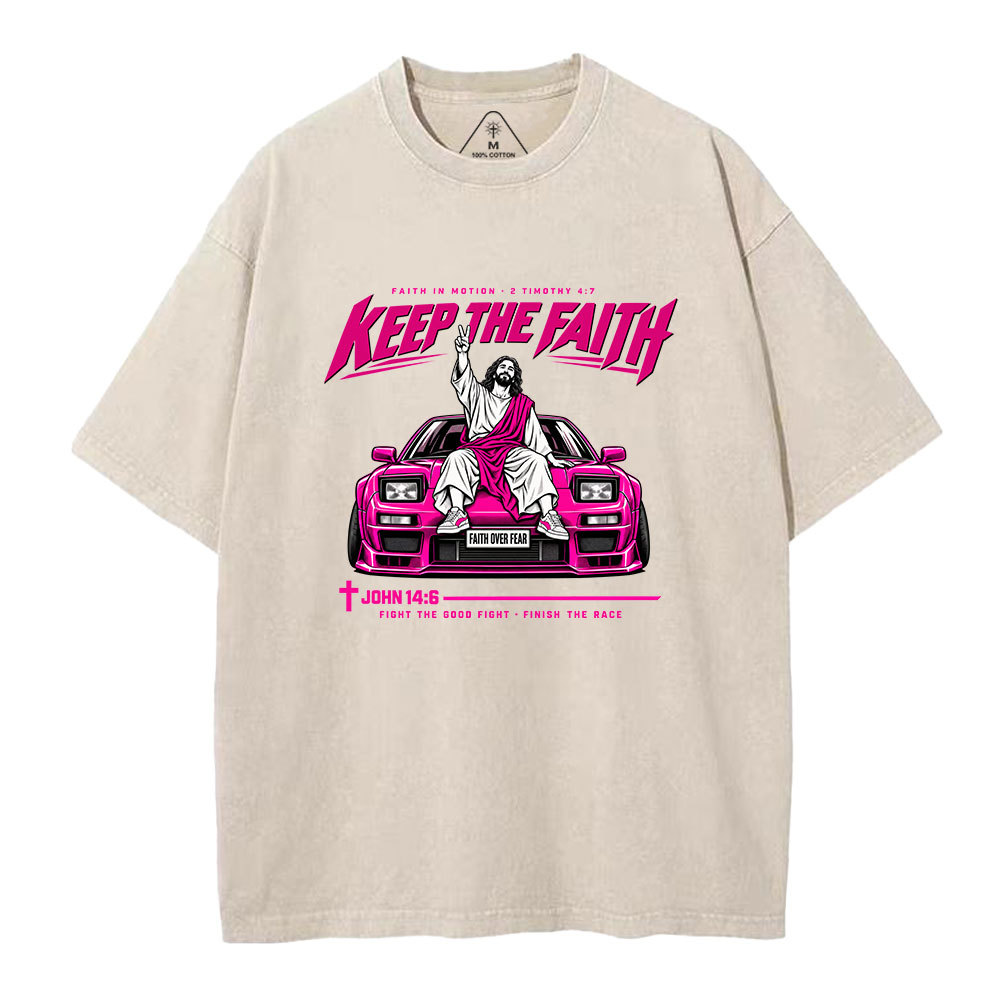 Keep The Faith Christian Washed T-Shirt