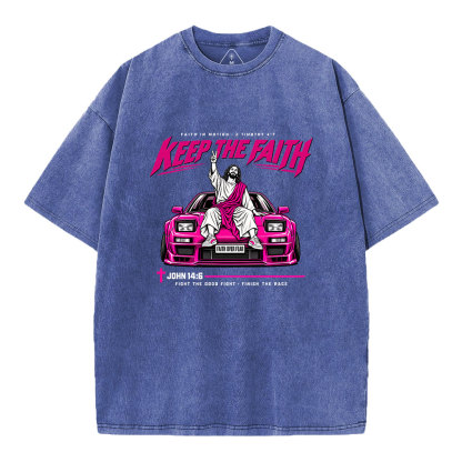 Keep The Faith Christian Washed T-Shirt