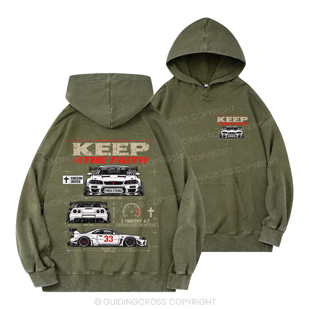 Keep The Faith Christian Washed Hoodie