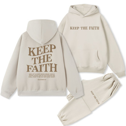 Keep The Faith Christian Fleece Hoodie Set
