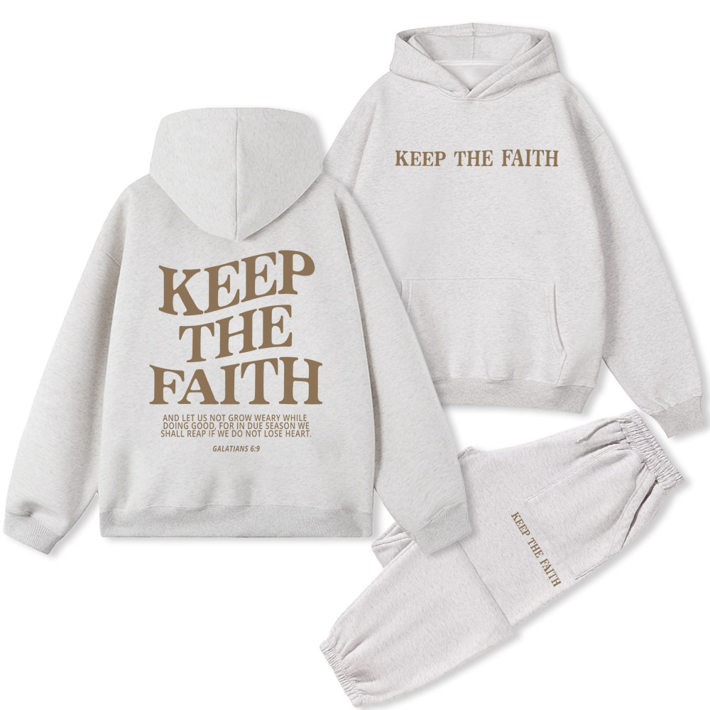 Keep The Faith Christian Fleece Hoodie Set