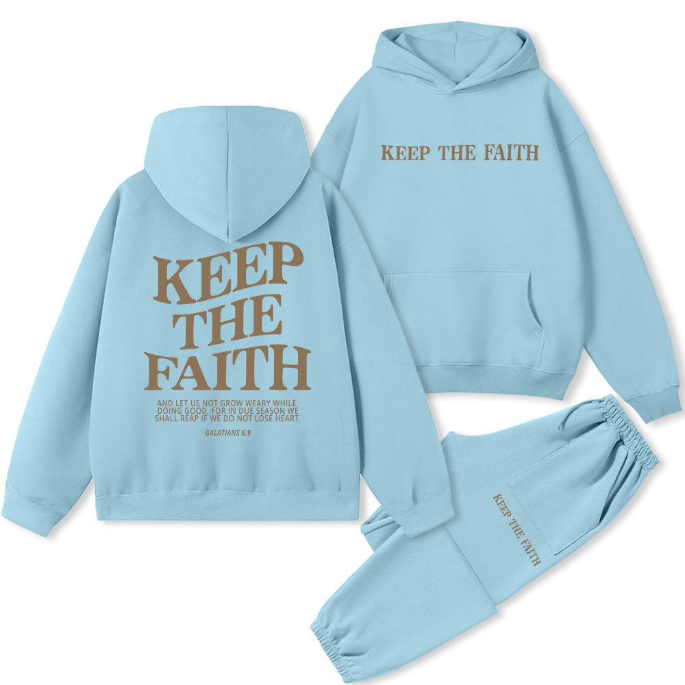 Keep The Faith Christian Fleece Hoodie Set