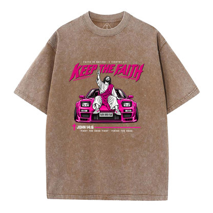 Keep The Faith Christian Washed T-Shirt