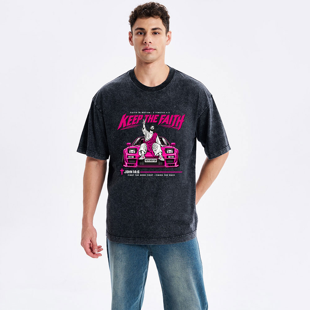Keep The Faith Christian Washed T-Shirt