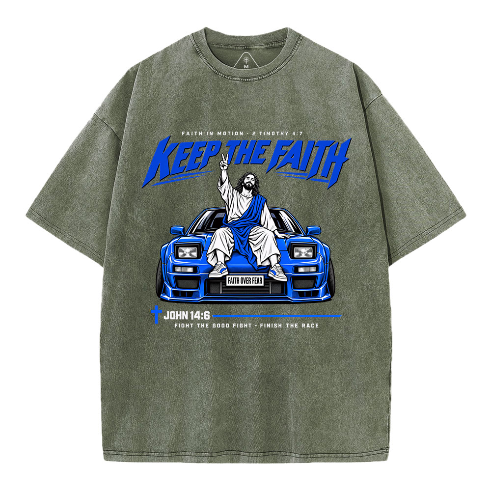 Keep The Faith Christian Washed T-Shirt