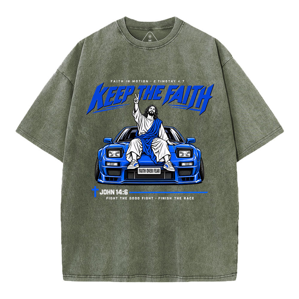 Keep The Faith Christian Washed T-Shirt