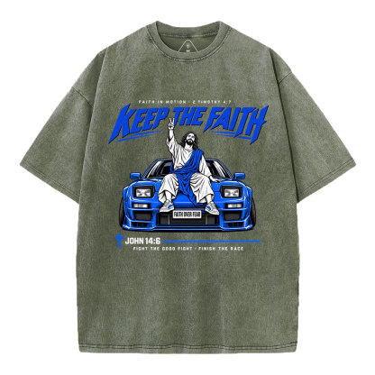 Keep The Faith Christian Washed T-Shirt